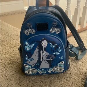 Loungefly Blue Backpack with Butterfly and Floral Design